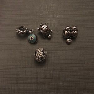 Pandora charms (birds, evil eye, turtle, flowers)